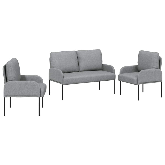 Seturi de canapele 3 pcs Gri deschis 115 x 56 x 80 cm placaj - WALTI WALTI