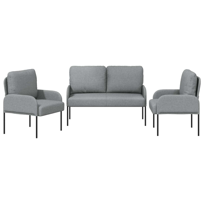 Seturi de canapele 3 pcs Gri deschis 115 x 56 x 80 cm placaj - WALTI WALTI