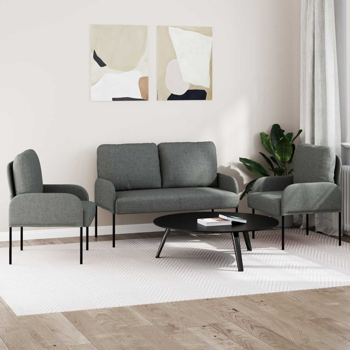 Seturi de canapele 3 pcs Gri închis 115 x 56 x 80 cm placaj - WALTI WALTI