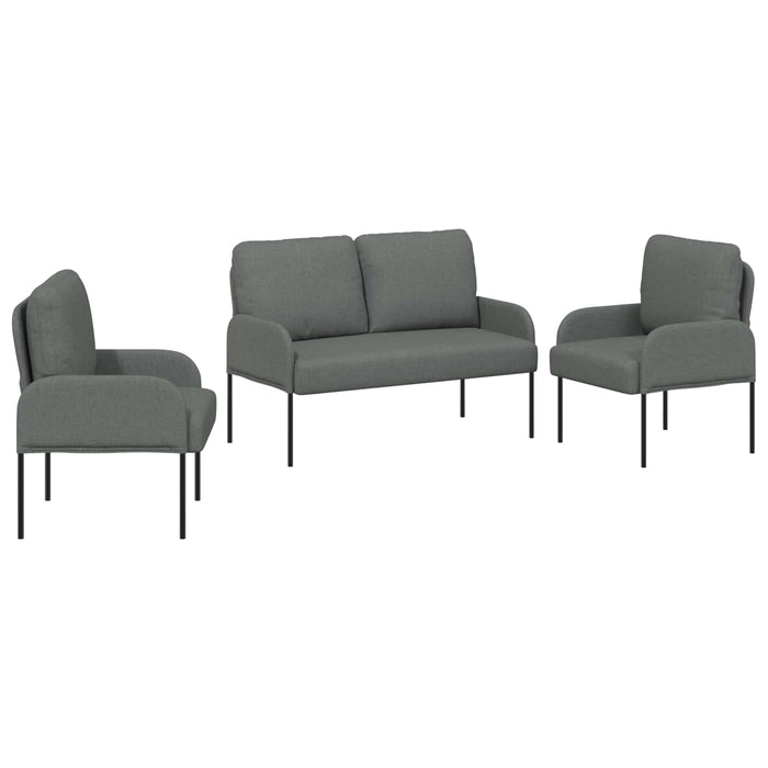 Seturi de canapele 3 pcs Gri închis 115 x 56 x 80 cm placaj - WALTI WALTI