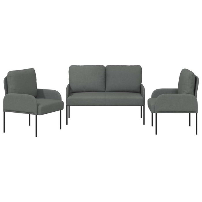 Seturi de canapele 3 pcs Gri închis 115 x 56 x 80 cm placaj - WALTI WALTI