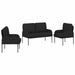 Seturi de canapele cu pernă 3 pcs Negru 115 x 56 x 80 cm placaj - WALTI WALTI
