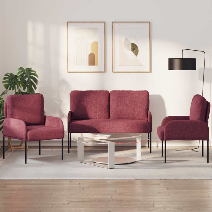 Seturi de canapele 3 pcs Roșu Vin 115 x 56 x 80 cm placaj - WALTI WALTI