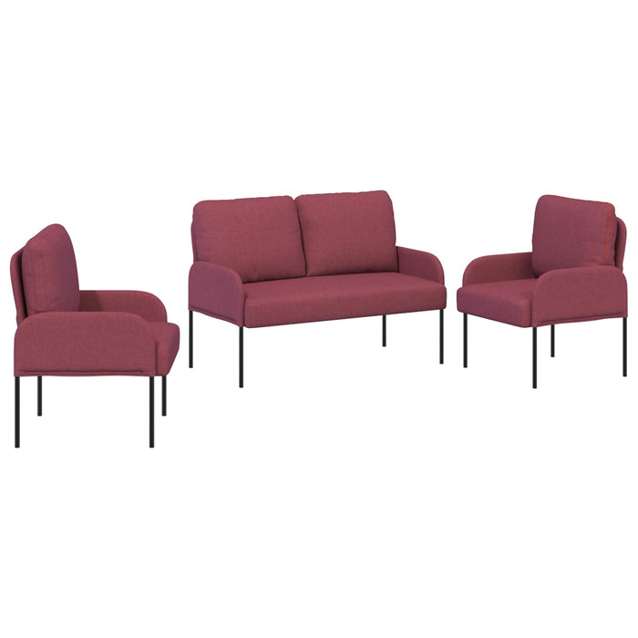 Seturi de canapele 3 pcs Roșu Vin 115 x 56 x 80 cm placaj - WALTI WALTI