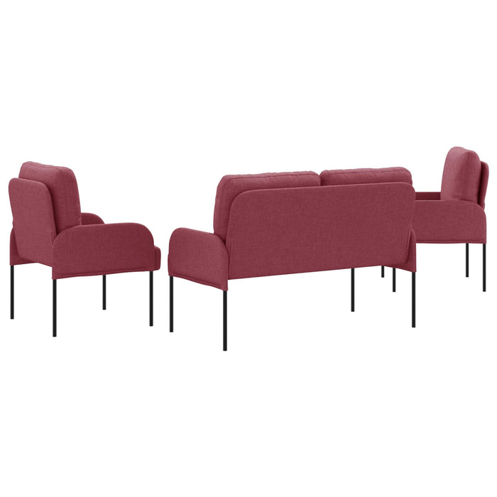 Seturi de canapele 3 pcs Roșu Vin 115 x 56 x 80 cm placaj - WALTI WALTI