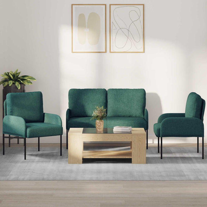 Seturi de canapele 3 pcs Verde închis 115 x 56 x 80 cm placaj - WALTI WALTI