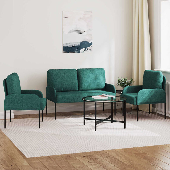 Seturi de canapele 3 pcs Verde închis 115 x 56 x 80 cm placaj - WALTI WALTI