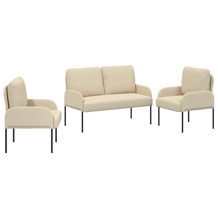 Seturi de canapele cu pernă 3 pcs Crem 115 x 56 x 80 cm placaj - WALTI WALTI