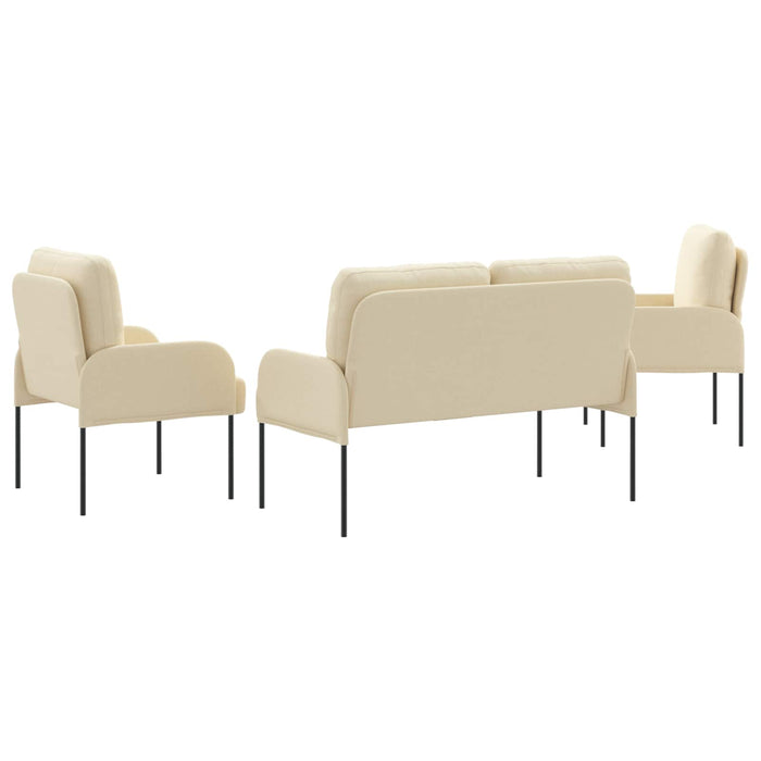 Seturi de canapele cu pernă 3 pcs Crem 115 x 56 x 80 cm placaj - WALTI WALTI
