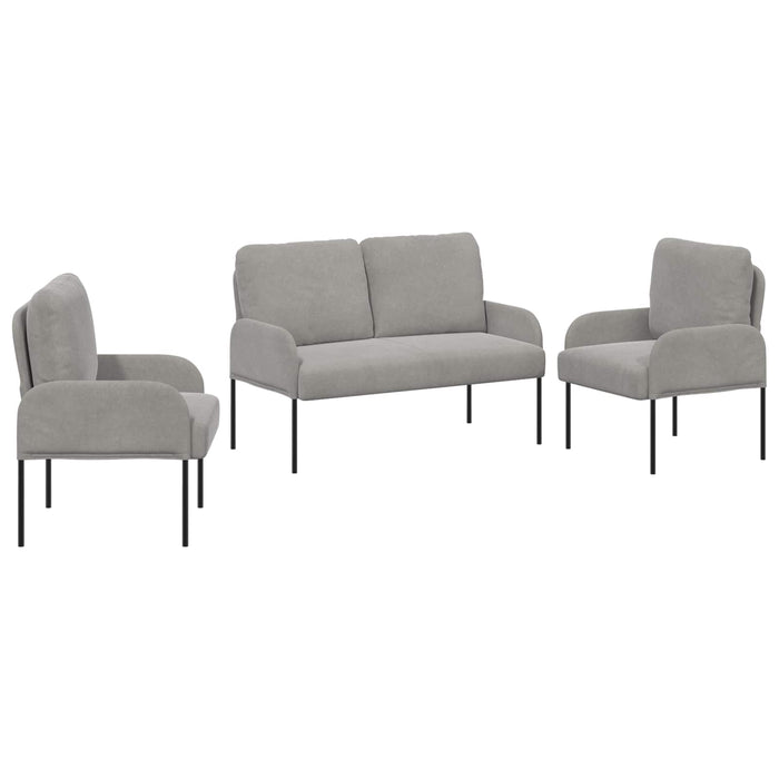Seturi de canapele 3 pcs Gri deschis 115 x 56 x 80 cm placaj - WALTI WALTI