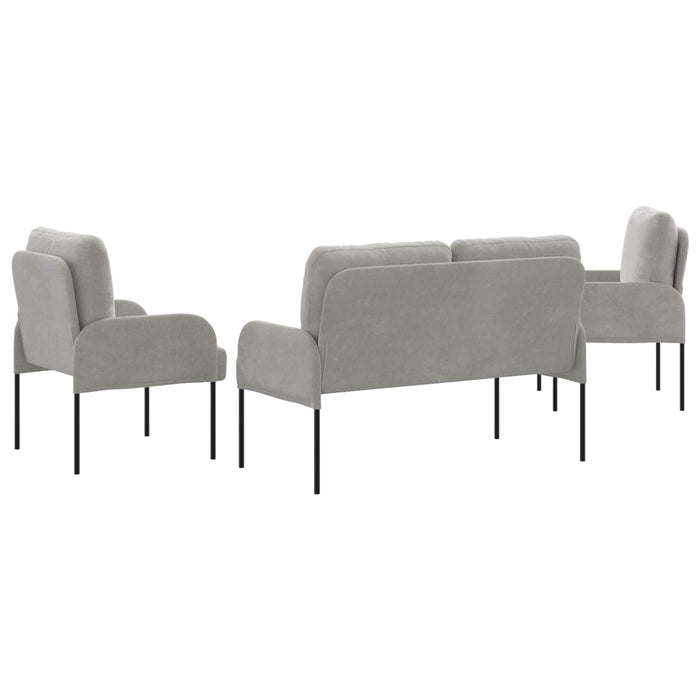 Seturi de canapele 3 pcs Gri deschis 115 x 56 x 80 cm placaj - WALTI WALTI