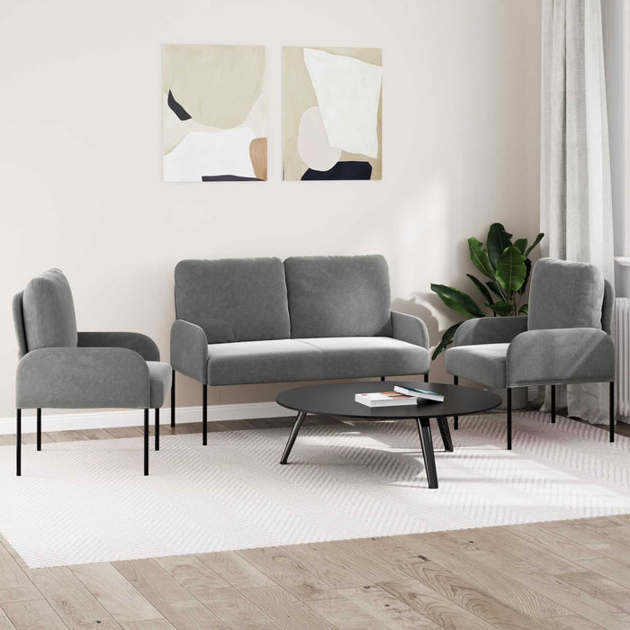 Seturi de canapele 3 pcs Gri închis 115 x 56 x 80 cm placaj - WALTI WALTI