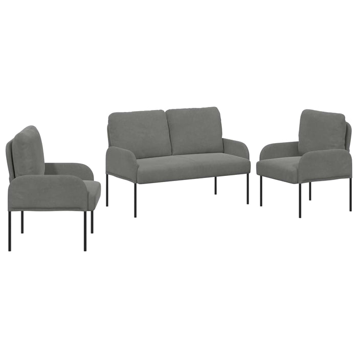 Seturi de canapele 3 pcs Gri închis 115 x 56 x 80 cm placaj - WALTI WALTI