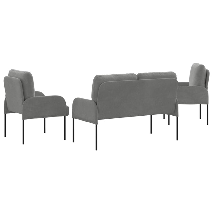 Seturi de canapele 3 pcs Gri închis 115 x 56 x 80 cm placaj - WALTI WALTI