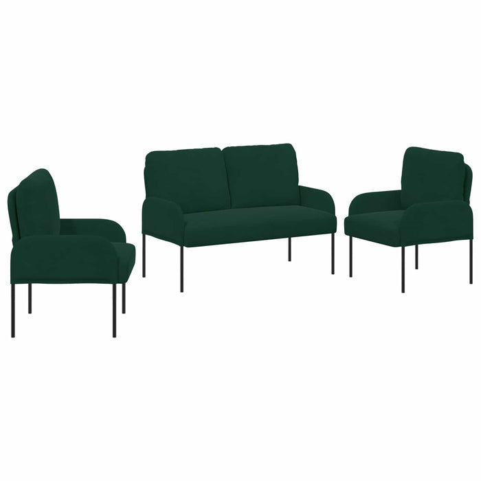 Seturi de canapele 3 pcs Verde închis 115 x 56 x 80 cm placaj - WALTI WALTI