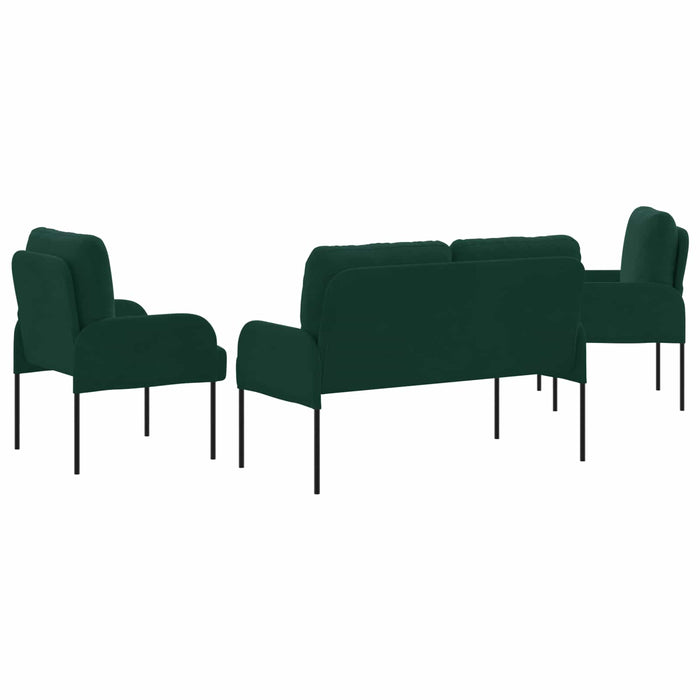Seturi de canapele 3 pcs Verde închis 115 x 56 x 80 cm placaj - WALTI WALTI