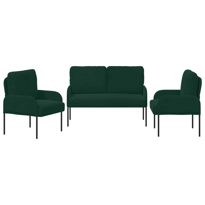 Seturi de canapele 3 pcs Verde închis 115 x 56 x 80 cm placaj - WALTI WALTI