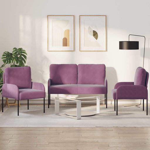 Seturi de canapele 3 pcs Violet 115 x 56 x 80 cm placaj - WALTI WALTI
