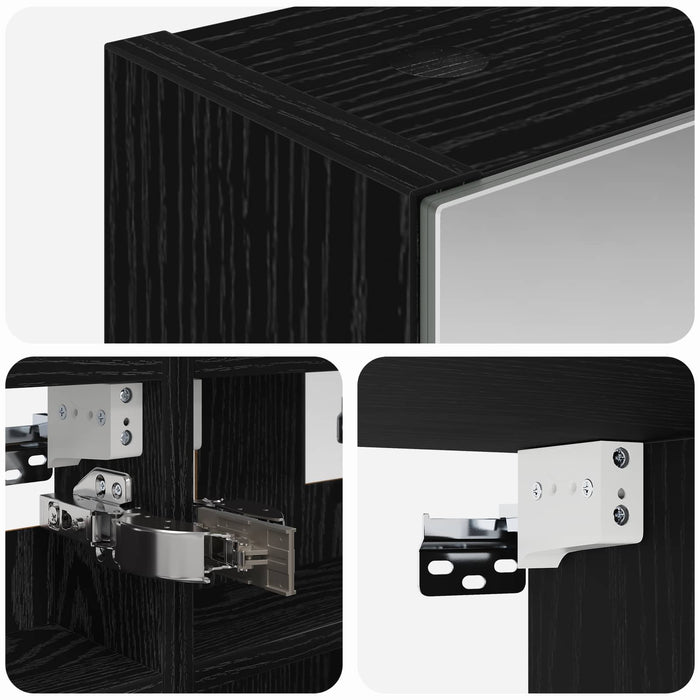 Dulap cu oglindă pentru baie Stejar Negru 30 x 10,5 x 50 cm - WALTI WALTI
