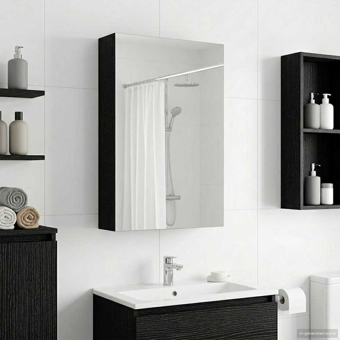 Dulap cu oglindă pentru baie Stejar Negru 30 x 10,5 x 50 cm - WALTI WALTI