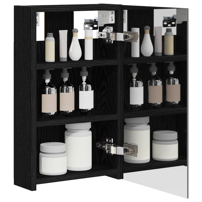 Dulap cu oglindă pentru baie Stejar Negru 30 x 10,5 x 50 cm - WALTI WALTI