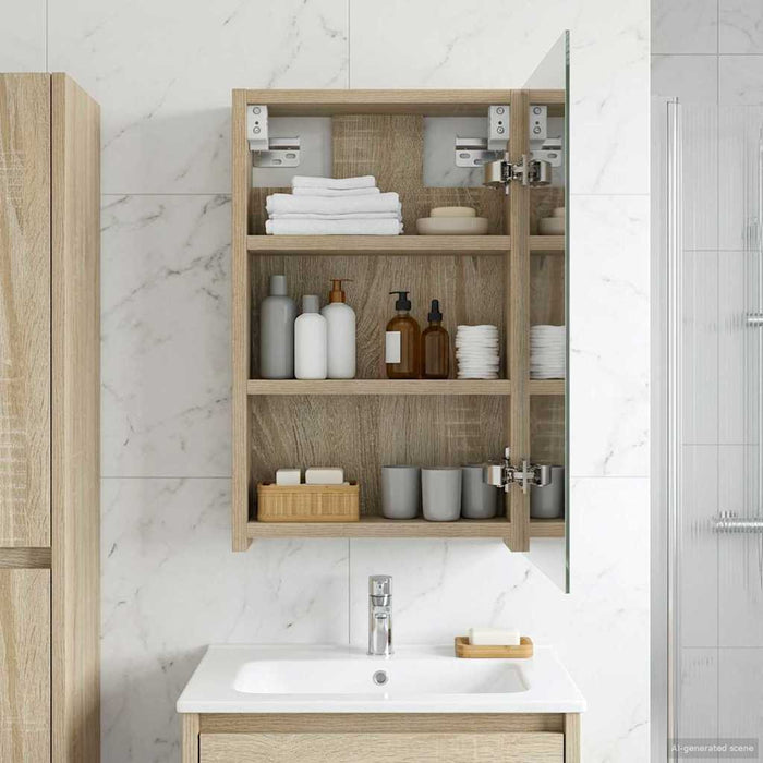 Dulap cu oglindă pentru baie Stejar Sonoma 30 x 10,5 x 50 cm - WALTI WALTI