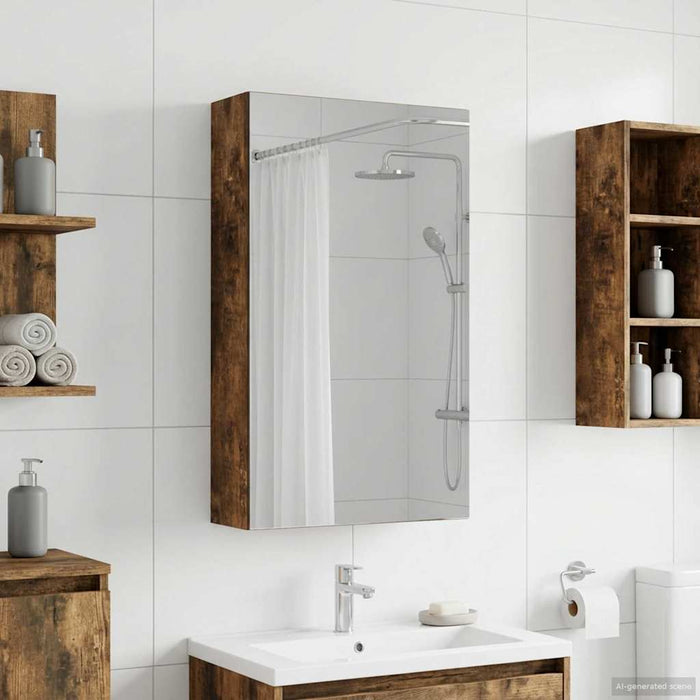 Dulap cu oglindă pentru baie Stejar fumuriu 30 x 10,5 x 50 cm - WALTI WALTI