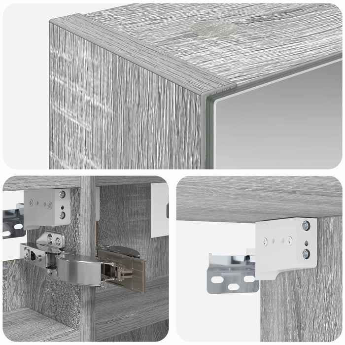 Dulap cu oglindă pentru baie Gri Sonoma 30 x 10,5 x 50 cm - WALTI WALTI