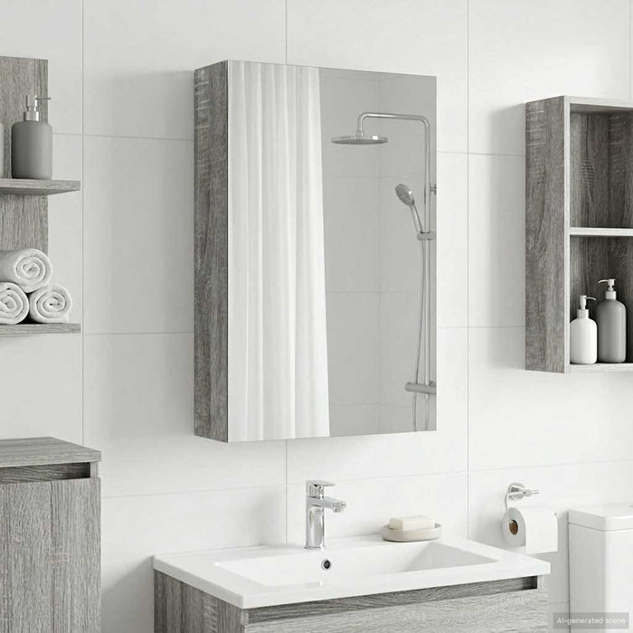 Dulap cu oglindă pentru baie Gri Sonoma 30 x 10,5 x 50 cm - WALTI WALTI