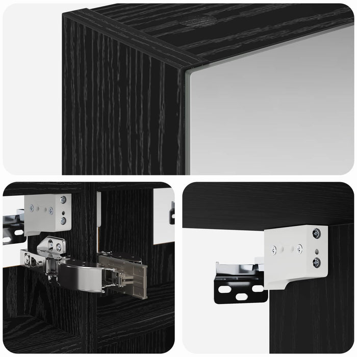 Dulap cu oglindă pentru baie Stejar Negru 30 x 10,5 x 50 cm - WALTI WALTI