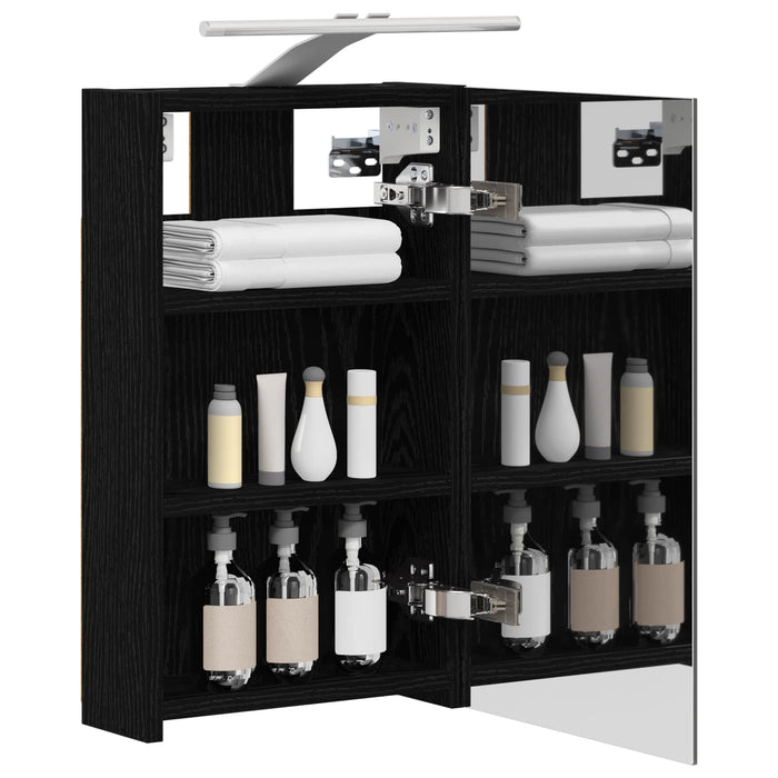 Dulap cu oglindă pentru baie Stejar Negru 30 x 10,5 x 50 cm - WALTI WALTI