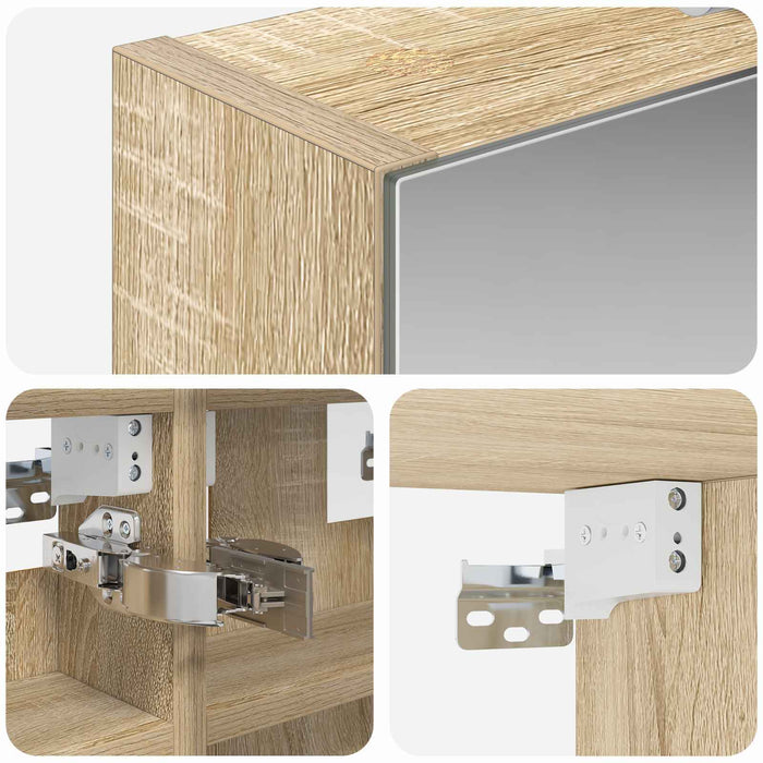 Dulap cu oglindă pentru baie Stejar Sonoma 30 x 10,5 x 50 cm - WALTI WALTI