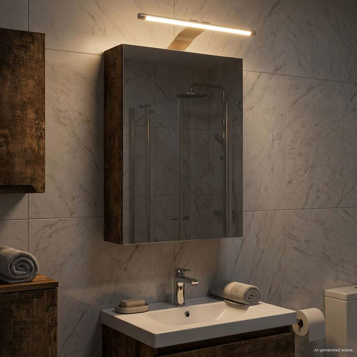 Dulap cu oglindă pentru baie Stejar fumuriu 30 x 10,5 x 50 cm - WALTI WALTI