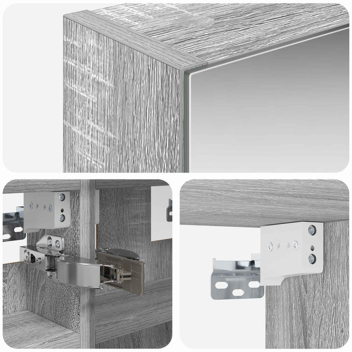 Dulap cu oglindă pentru baie Gri Sonoma 30 x 10,5 x 50 cm - WALTI WALTI