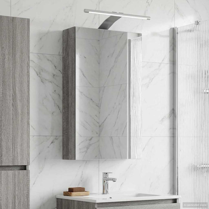 Dulap cu oglindă pentru baie Gri Sonoma 30 x 10,5 x 50 cm - WALTI WALTI