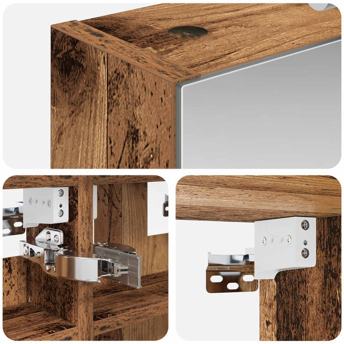 Dulap cu oglindă pentru baie Lemn vechi 30 x 10,5 x 50 cm - WALTI WALTI
