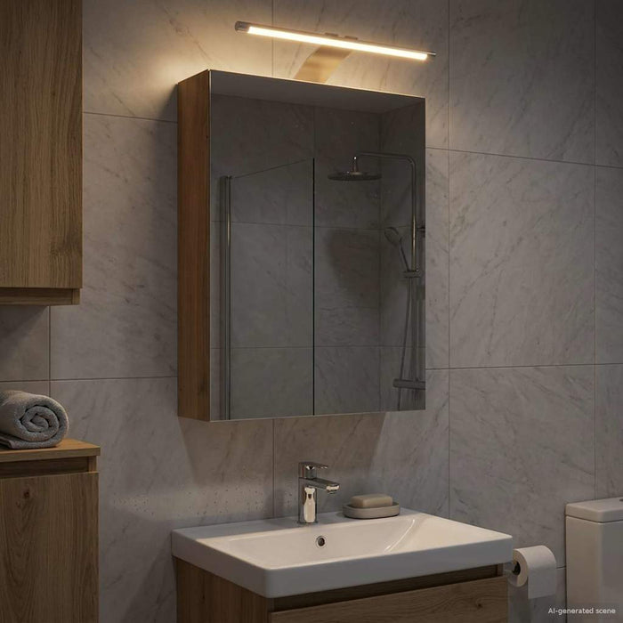 Dulap cu oglindă pentru baie Stejar artizanal 30 x 10,5 x 50 cm - WALTI WALTI