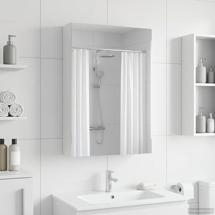 Dulap cu oglindă pentru baie cu raft Alb 40 x 10,5 x 60,5 cm - WALTI WALTI