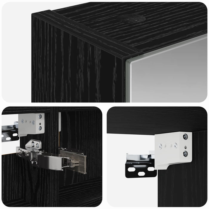 Dulap cu oglindă pentru baie Stejar Negru 40 x 10,5 x 60,5 cm - WALTI WALTI