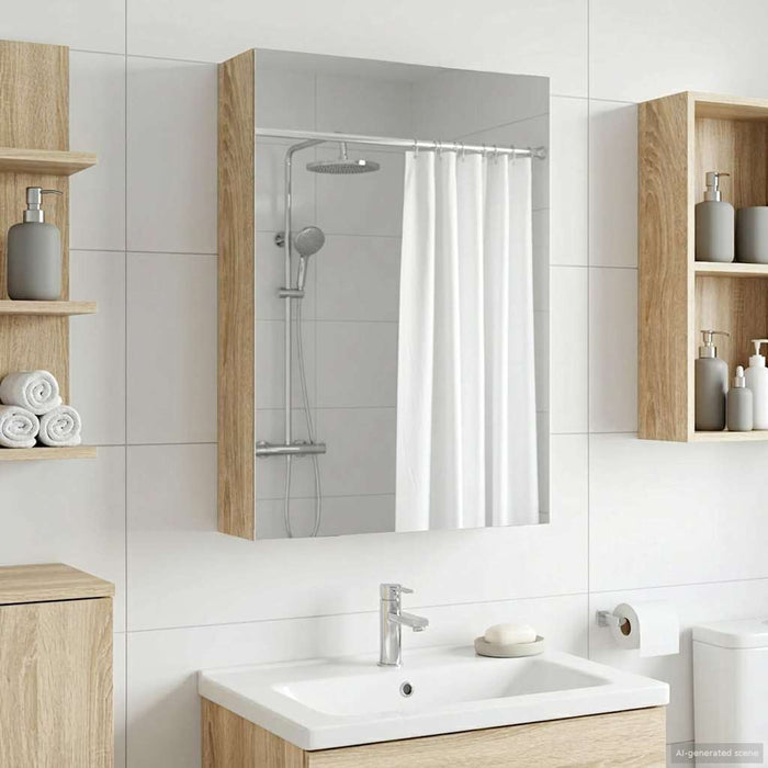 Dulap cu oglindă pentru baie Stejar Sonoma 40 x 10,5 x 60,5 cm - WALTI WALTI