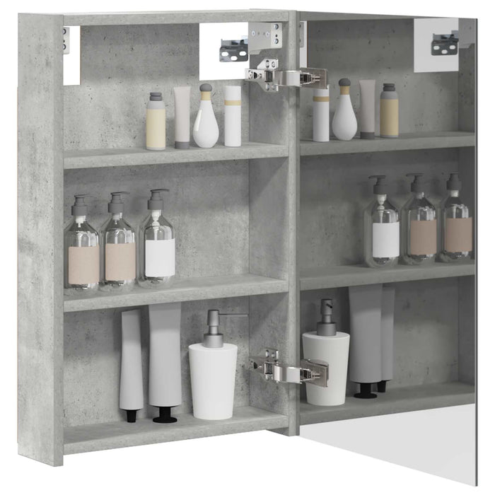Dulap cu oglindă pentru baie Gri din beton 40 x 10,5 x 60,5 cm - WALTI WALTI