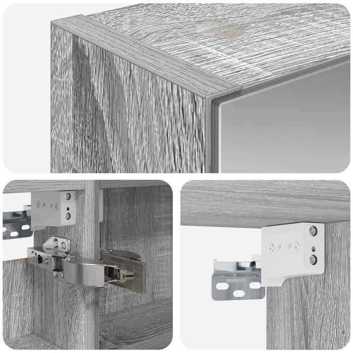 Dulap cu oglindă pentru baie Gri Sonoma 40 x 10,5 x 60,5 cm - WALTI WALTI