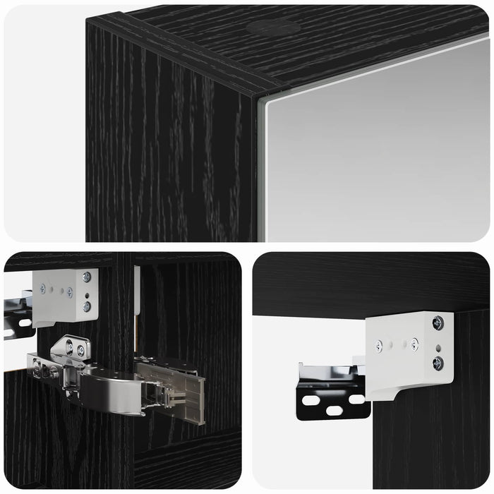 Dulap cu oglindă pentru baie Stejar Negru 40 x 10,5 x 60,5 cm - WALTI WALTI