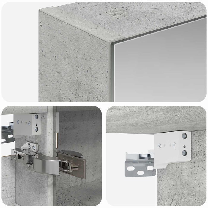 Dulap cu oglindă pentru baie Gri din beton 40 x 10,5 x 60,5 cm - WALTI WALTI