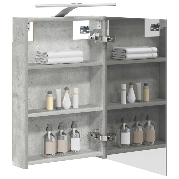 Dulap cu oglindă pentru baie Gri din beton 40 x 10,5 x 60,5 cm - WALTI WALTI