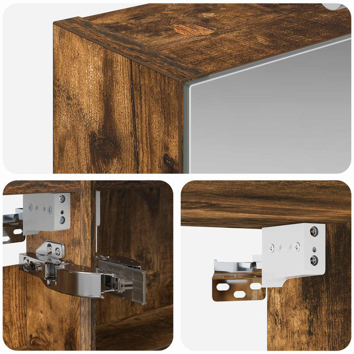 Dulap cu oglindă pentru baie Stejar fumuriu 40 x 10,5 x 60,5 cm - WALTI WALTI