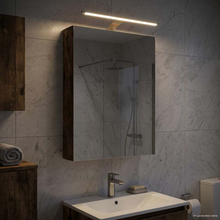 Dulap cu oglindă pentru baie Stejar fumuriu 40 x 10,5 x 60,5 cm - WALTI WALTI