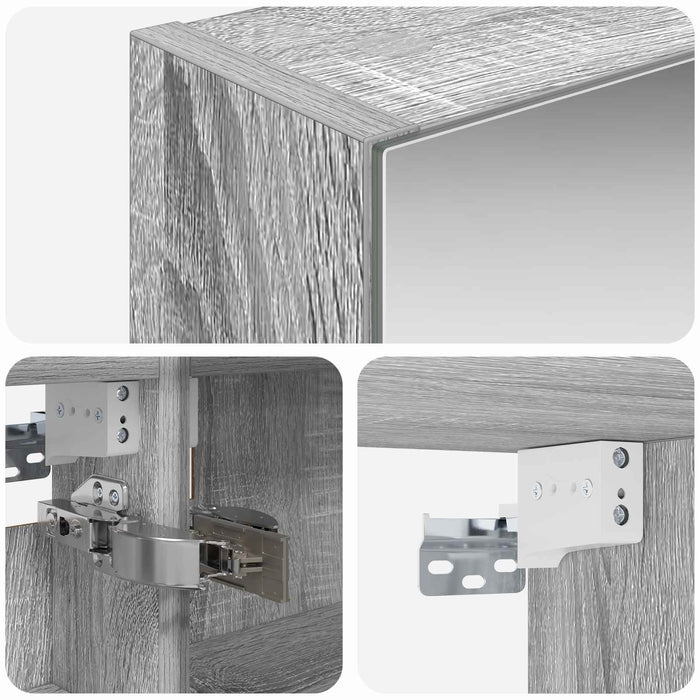 Dulap cu oglindă pentru baie Gri Sonoma 40 x 10,5 x 60,5 cm - WALTI WALTI
