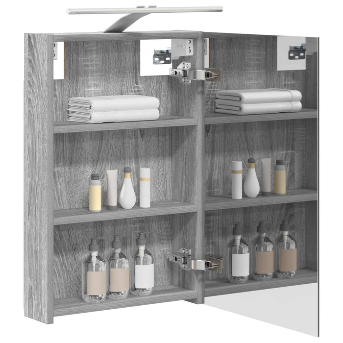 Dulap cu oglindă pentru baie Gri Sonoma 40 x 10,5 x 60,5 cm - WALTI WALTI
