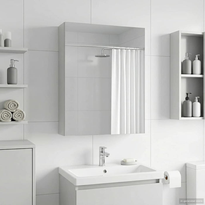 Dulap cu oglindă pentru baie cu raft Alb 50 x 14,5 x 70 cm - WALTI WALTI